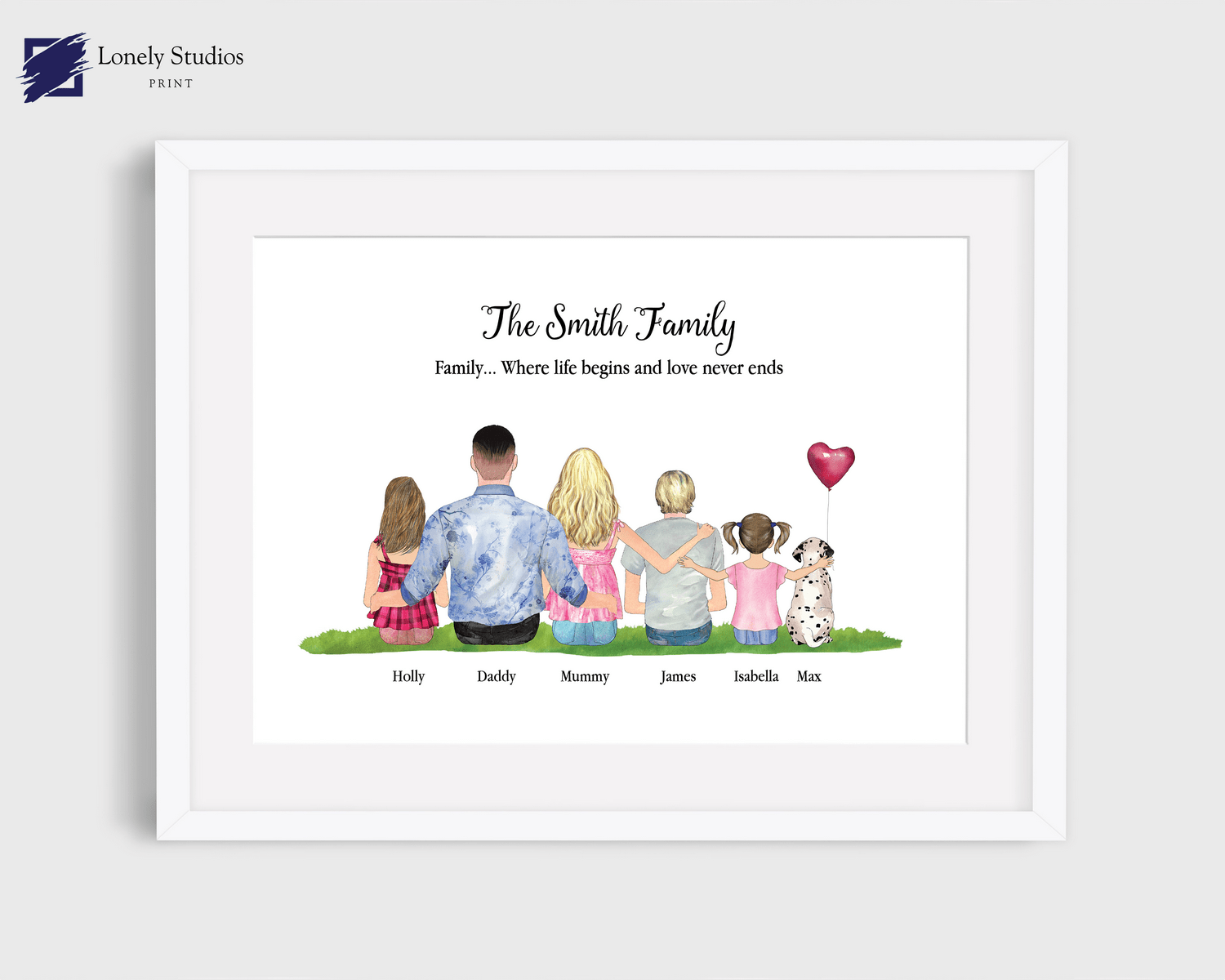 Personalised Family Print, FAMILY GIFT, family custom print - Lonely Studios Print