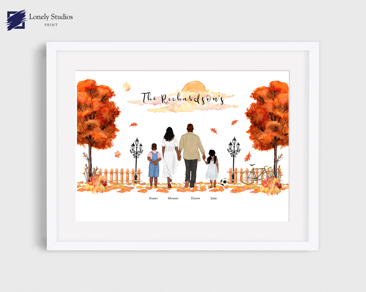 Personalised Family Print, Gift for family, home decor, wall art - Lonely Studios Print