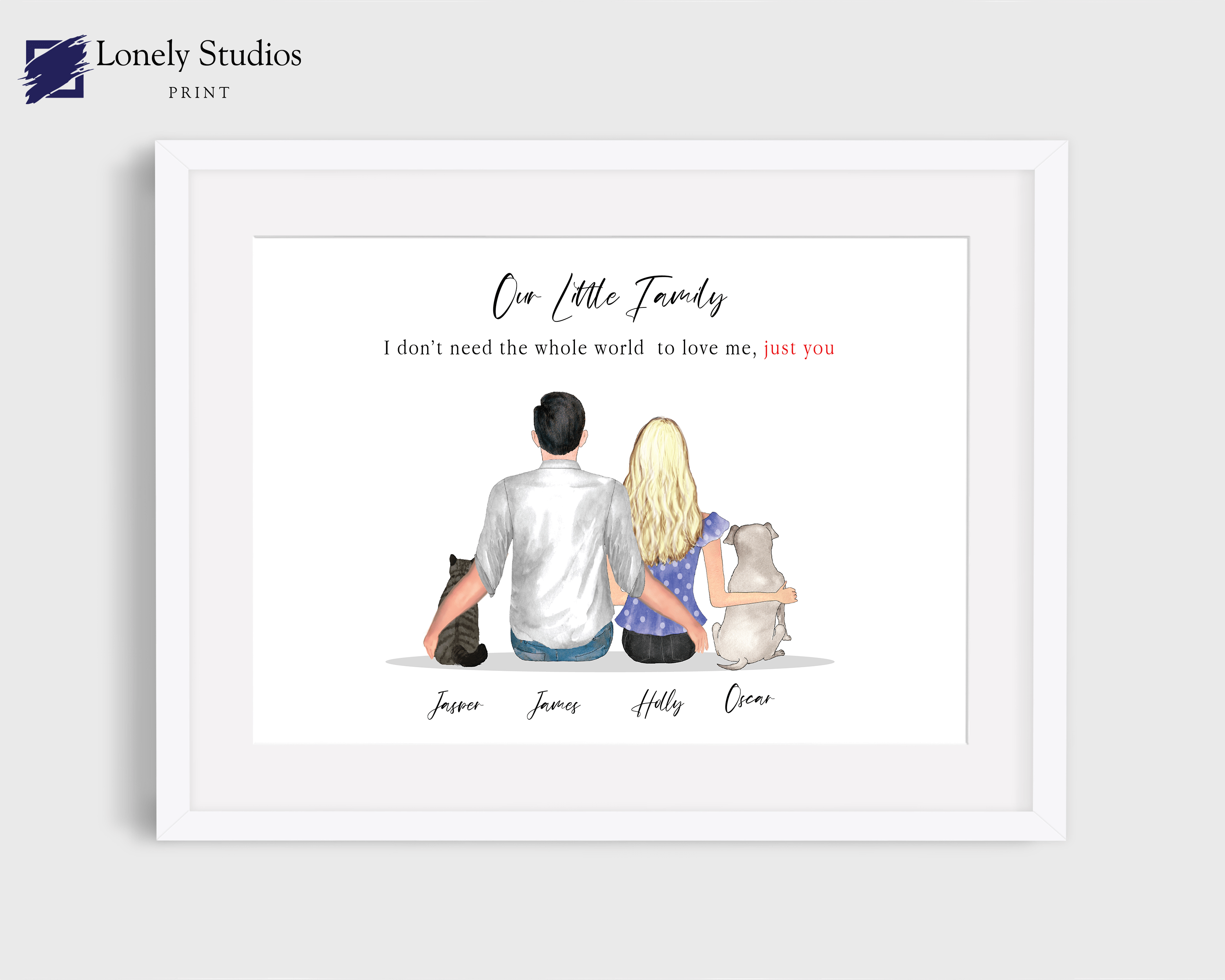 Personalised couples print, Anniversary print, Wedding gift, love - Lonely Studios Print