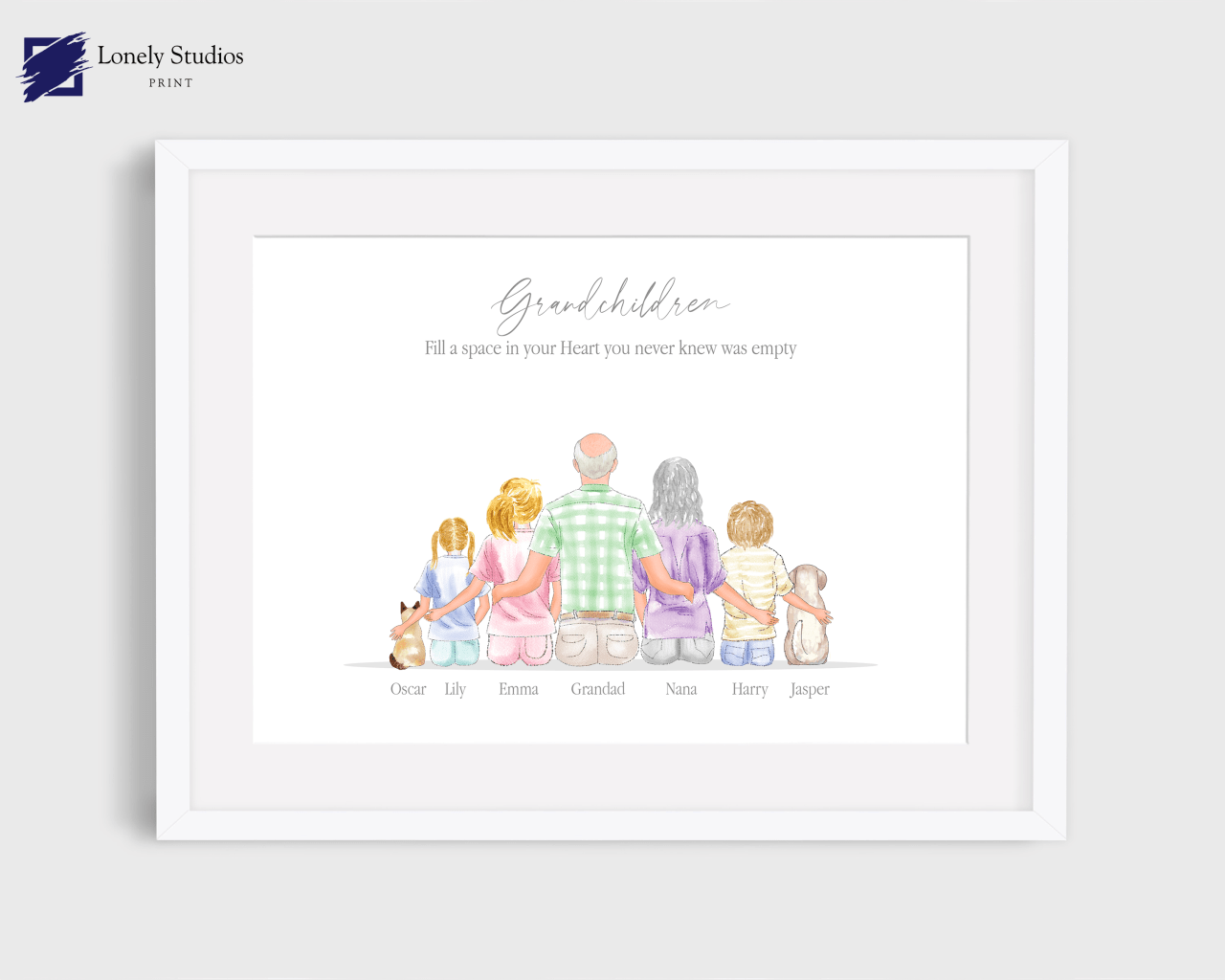 Personalised Family Print, Family gift, family custom print - Lonely Studios Print