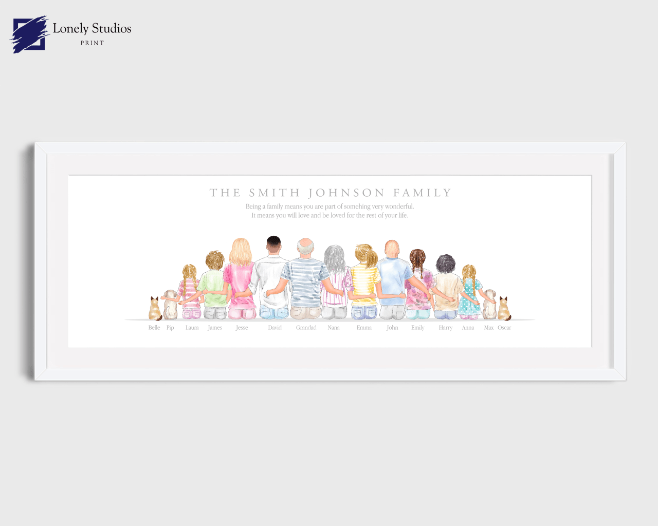 Personalised Family Print, Family tree print, family gift - Lonely Studios Print