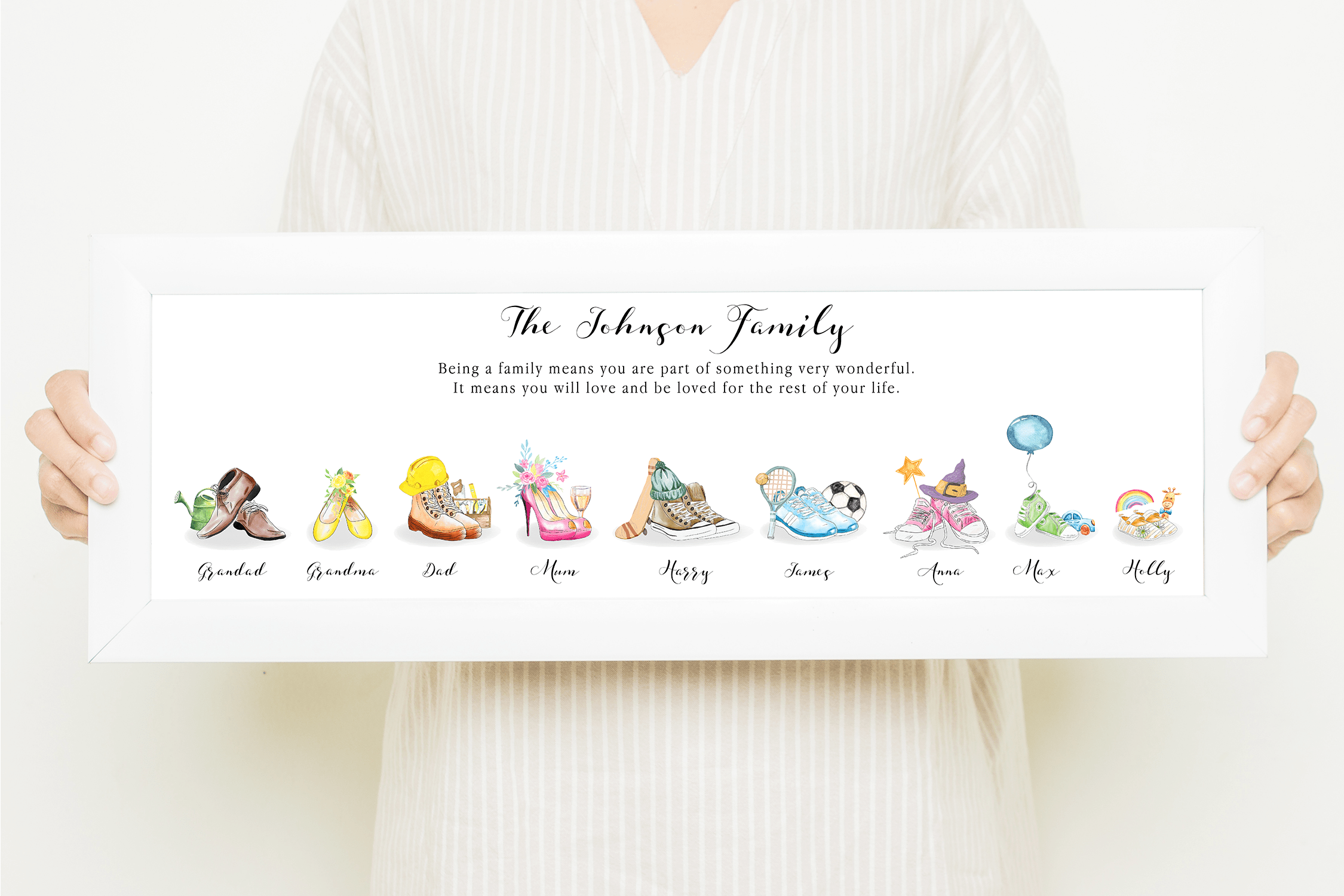 Fathers Day Gift, Gift for Dad, Gift for Mum, Grandad Gift, Grandma Gift, Grandparent Gift, house warming gift, christmas gift, personalised print, mothers day, family welly print, boot picture, new home