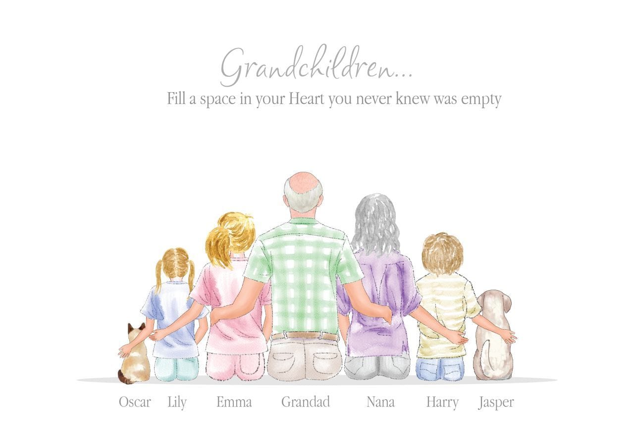 Personalised Family Print, Family gift, family custom print - Lonely Studios Print