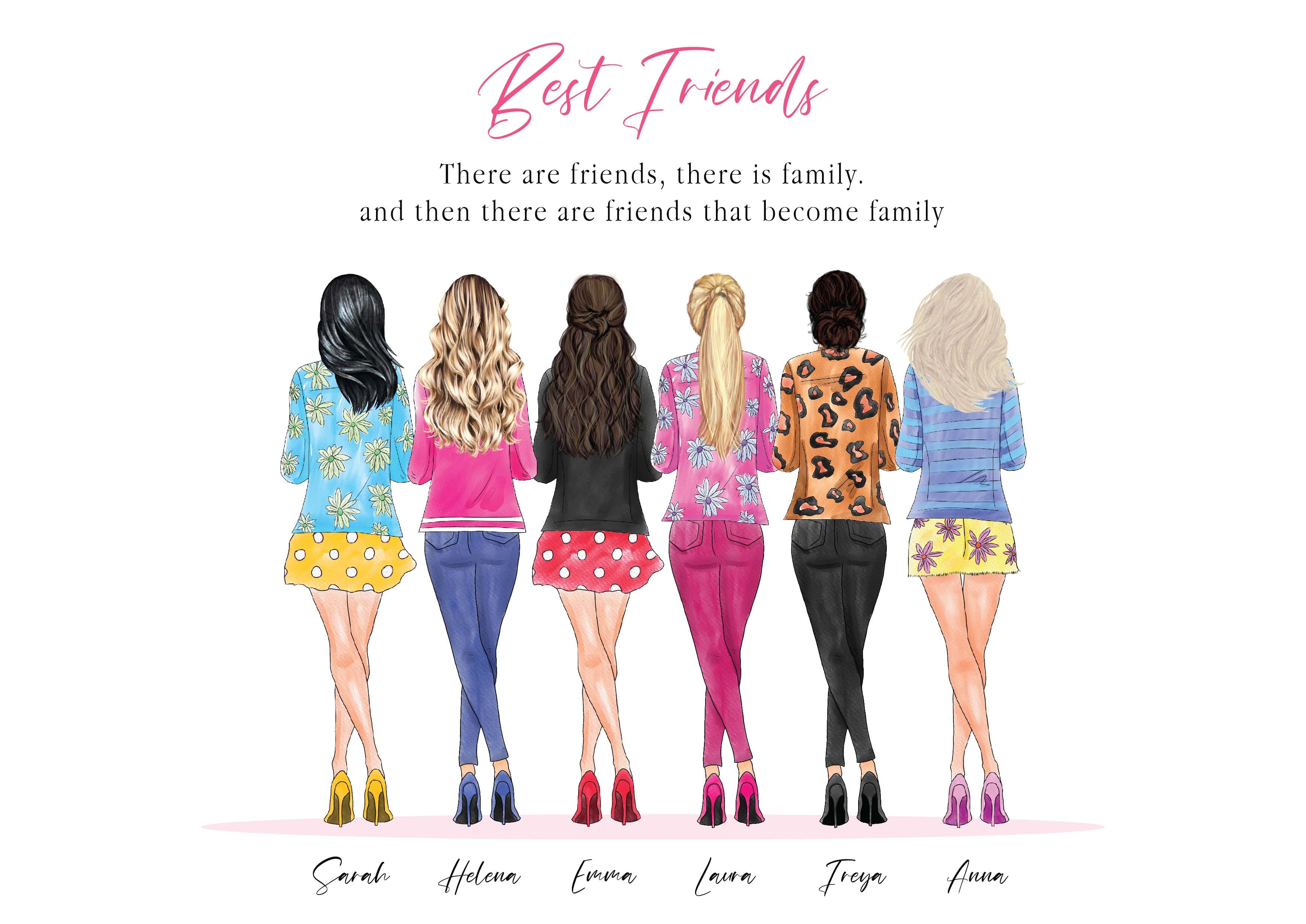 Best friend print, bestie print, Best friend, friend, Friendship print - Lonely Studios Print