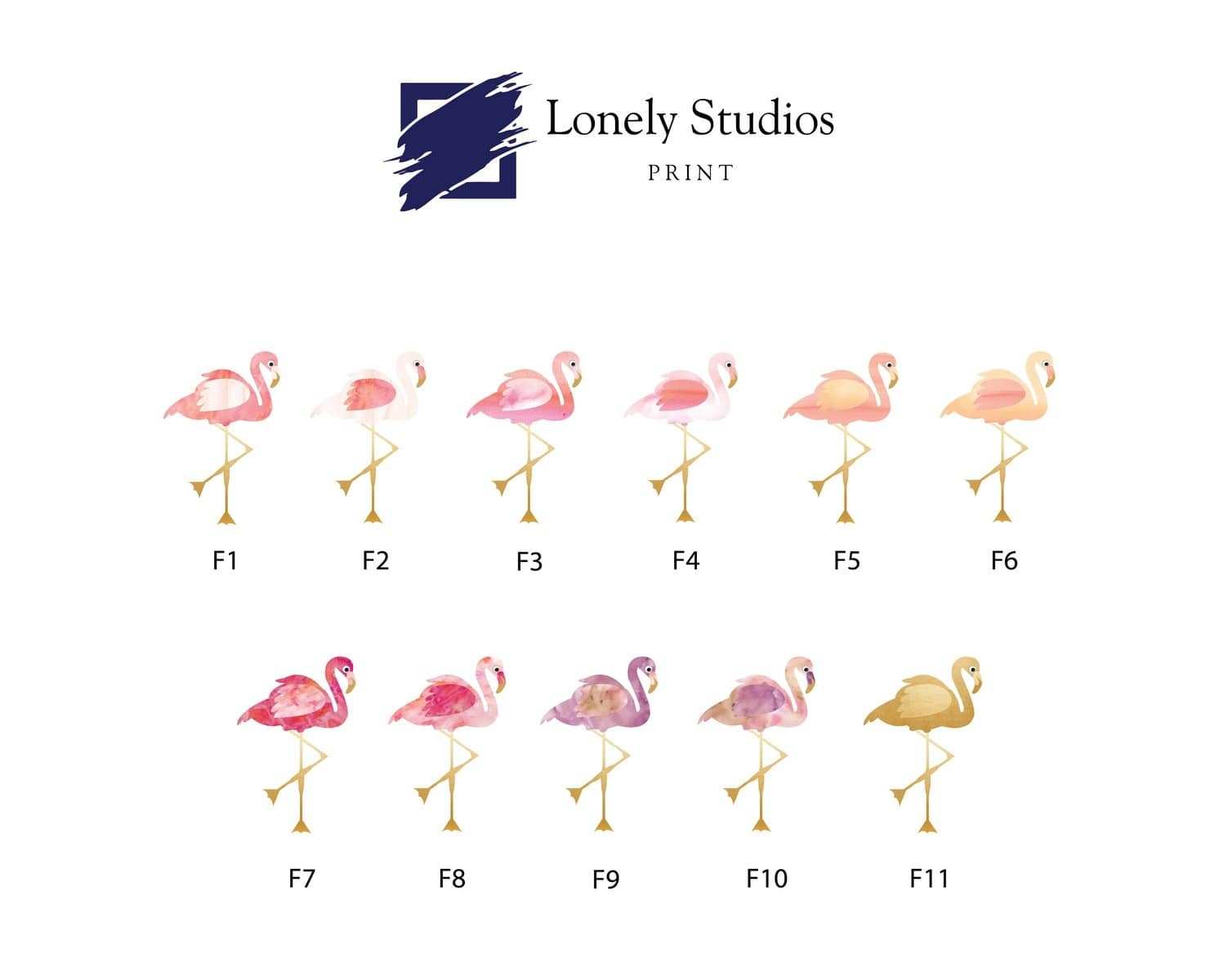 Personalised Family Print, family flamingo print - Lonely Studios Print