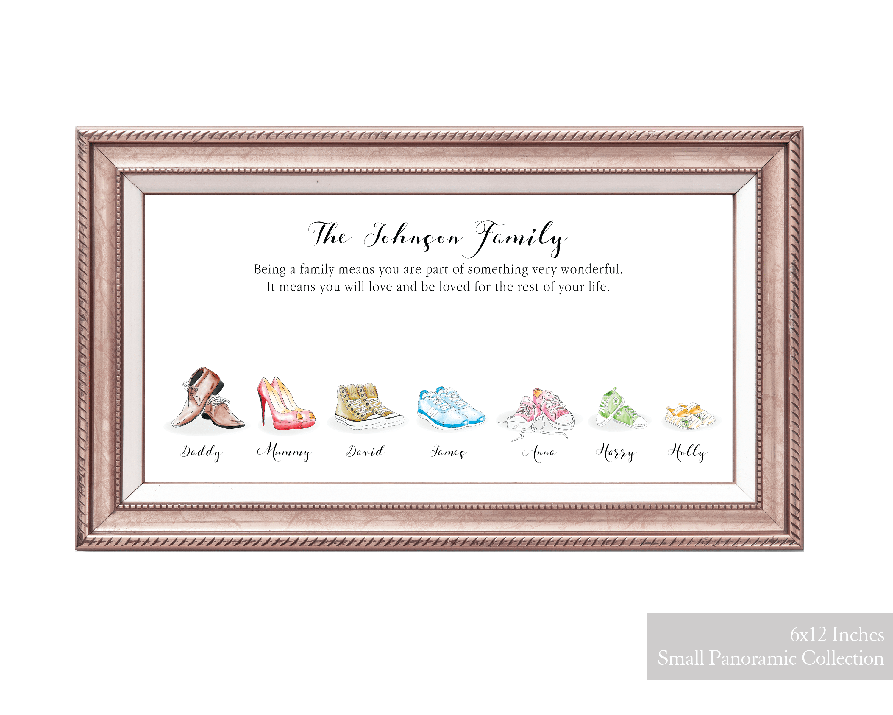 Fathers Day Gift, Gift for Dad, Gift for Mum, Grandad Gift, Grandma Gift, Grandparent Gift, house warming gift, christmas gift, personalised print, mothers day, family welly print, boot picture, new home