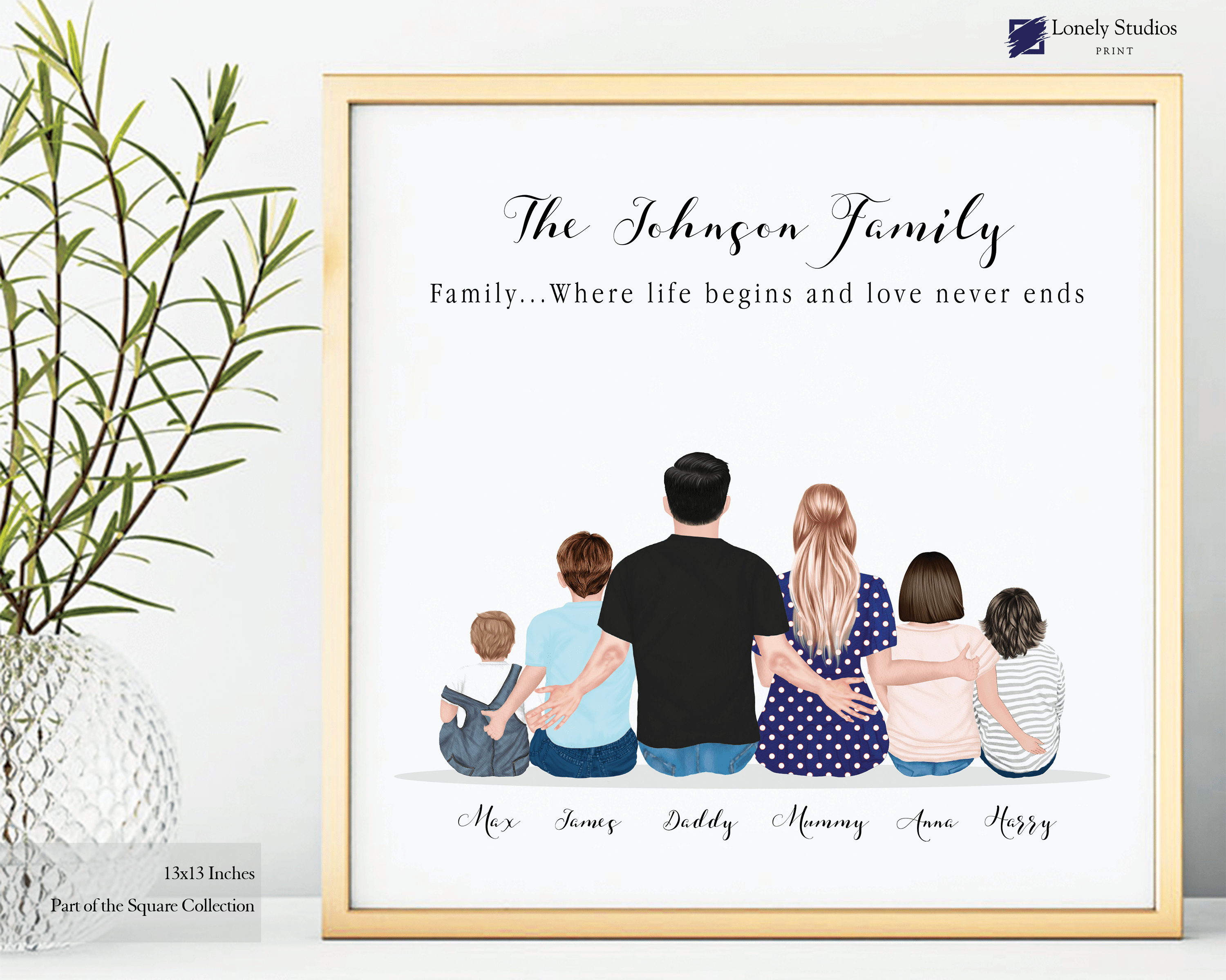 Personalised Family Print, Gift for family, family custom print