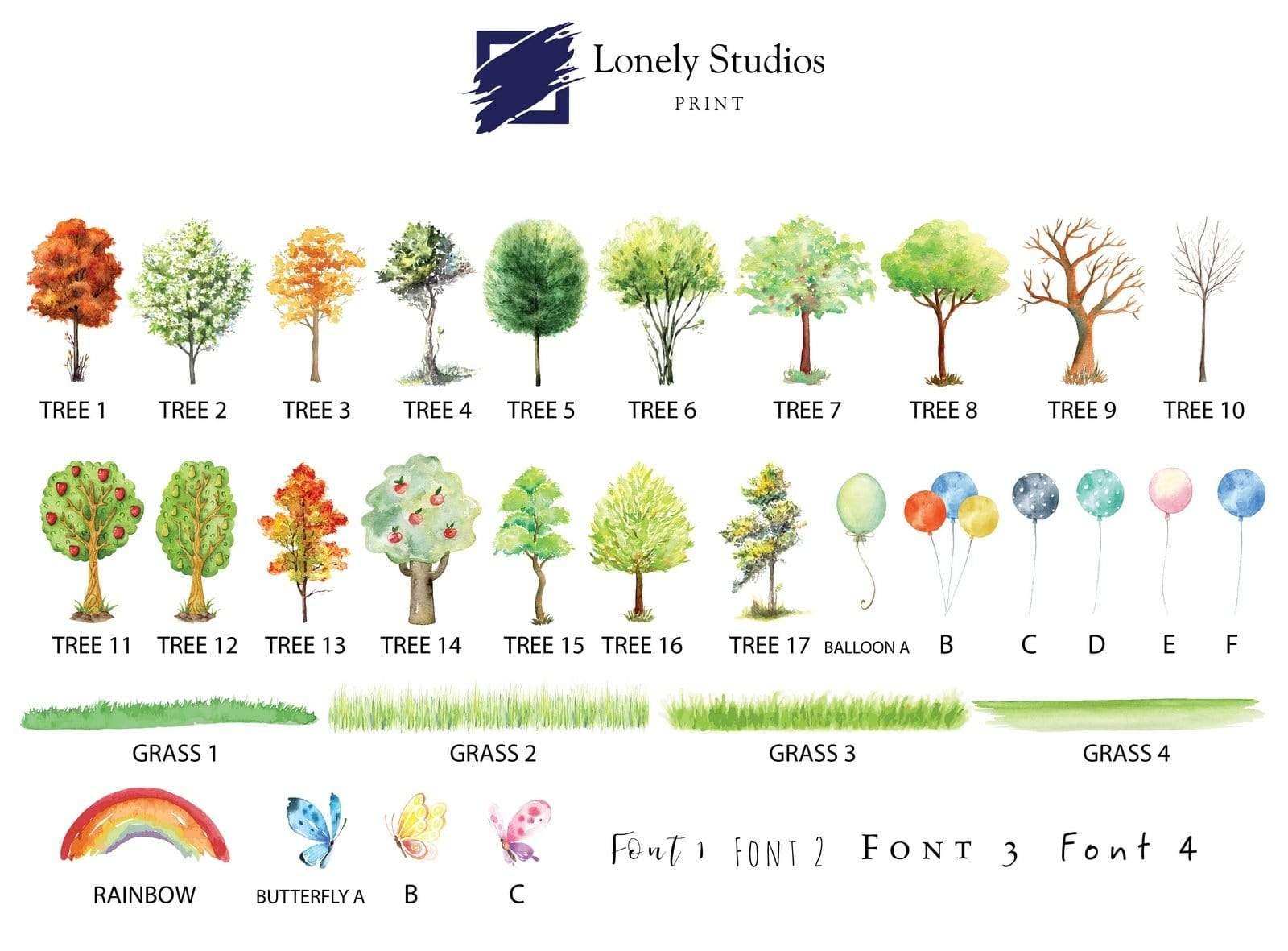 Personalised Family Print, Gift for family, family personalised print - Lonely Studios Print