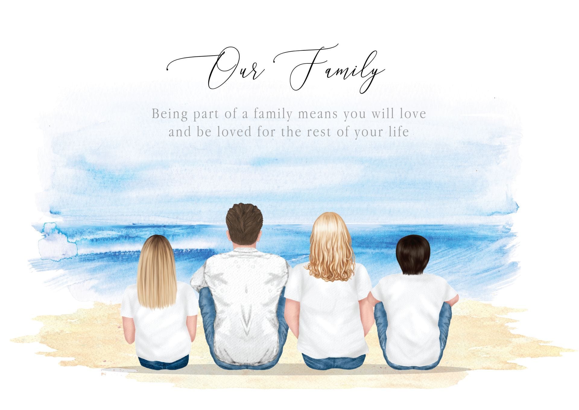 Personalised Family Print, Gift for family, family picture - Lonely Studios Print